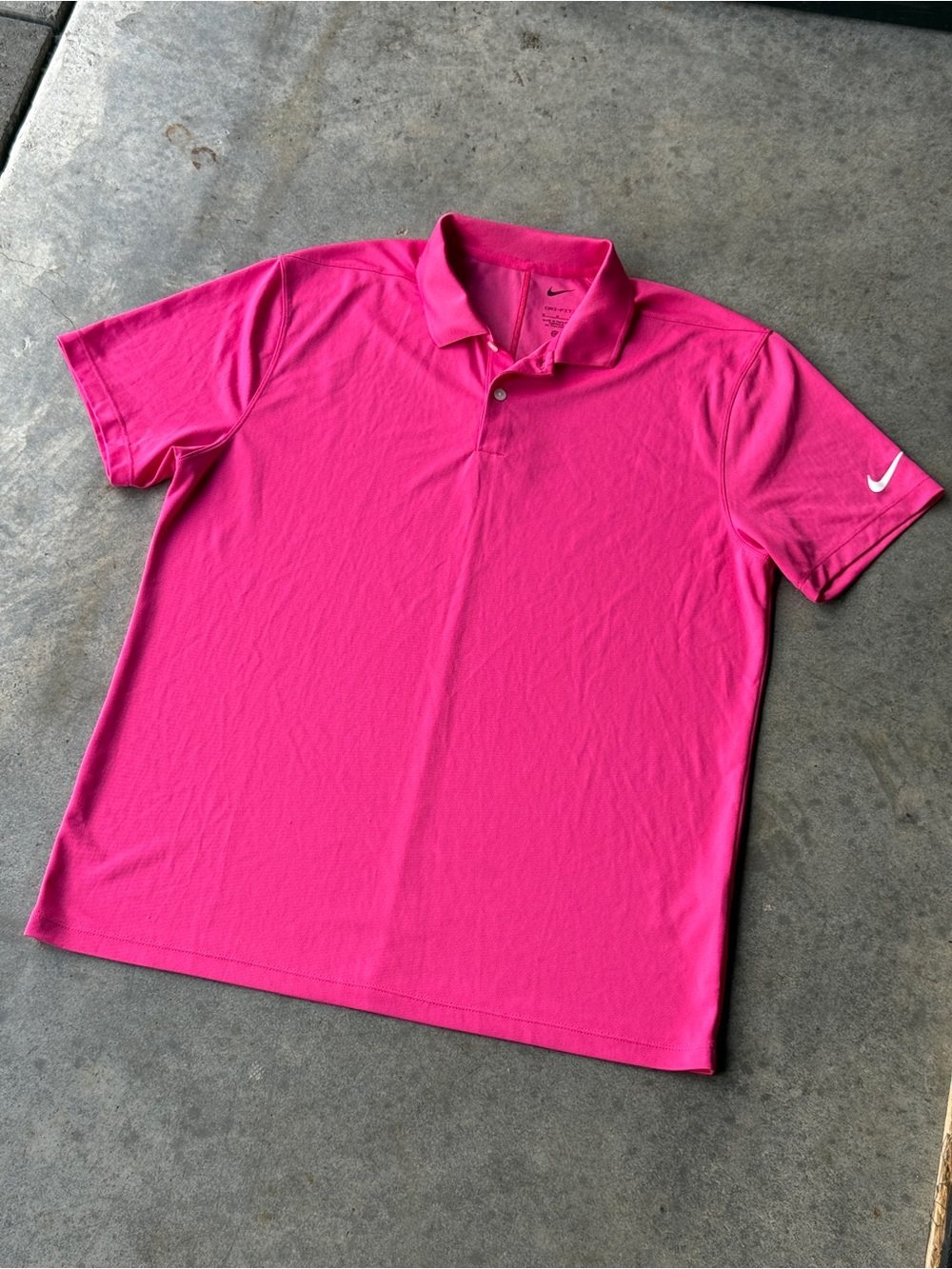 Nike Men’s Pink Dri-FIT Polo Shirt, men’s medium